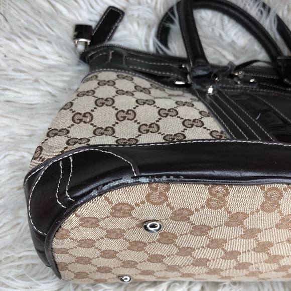 Vintage Gucci Crocodile & Leather Secret Web Tote - Picture 10 of 11